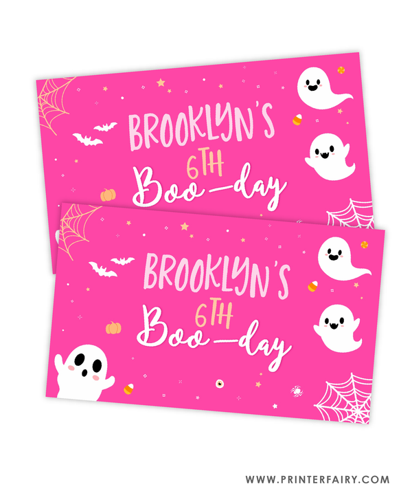 Pink Halloween Gable Box Label