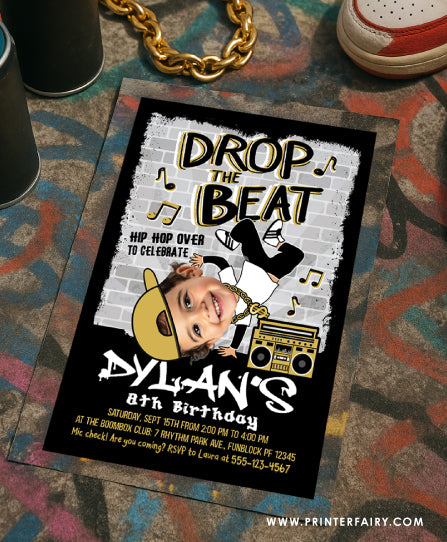 Hip Hop Invitation with Photo