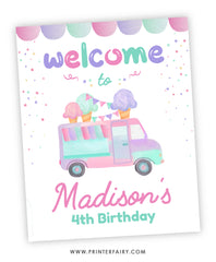 Ice Cream Truck Welcome Sign