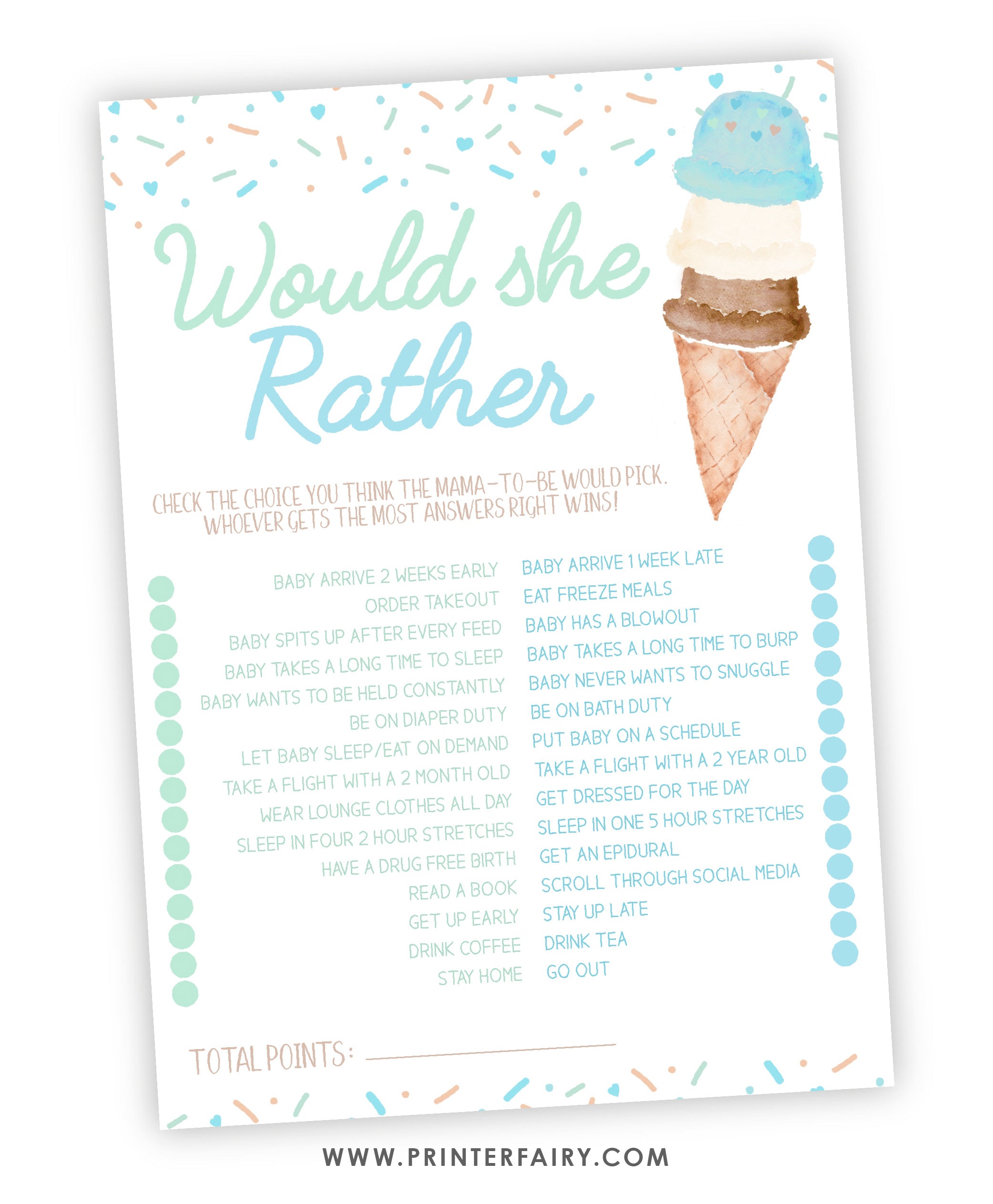 Ice Cream Baby Shower Games
