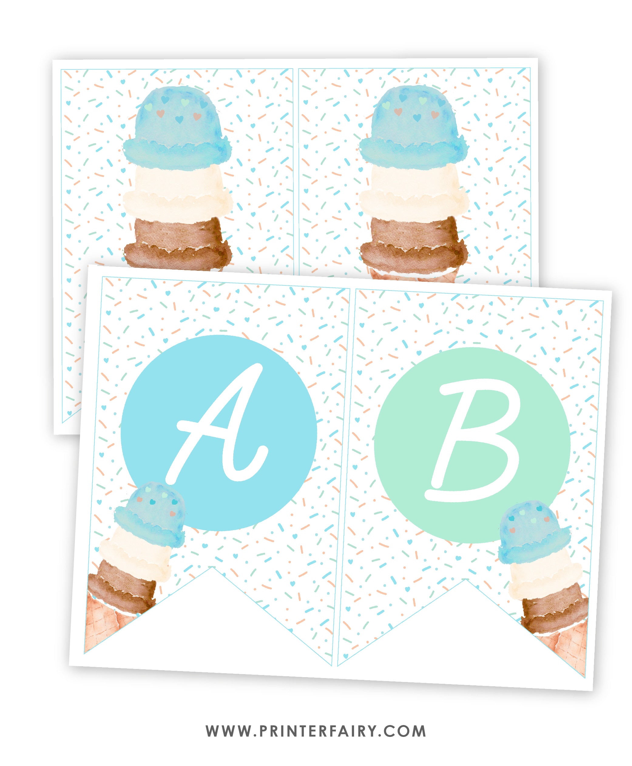 Ice Cream Baby Shower Banner