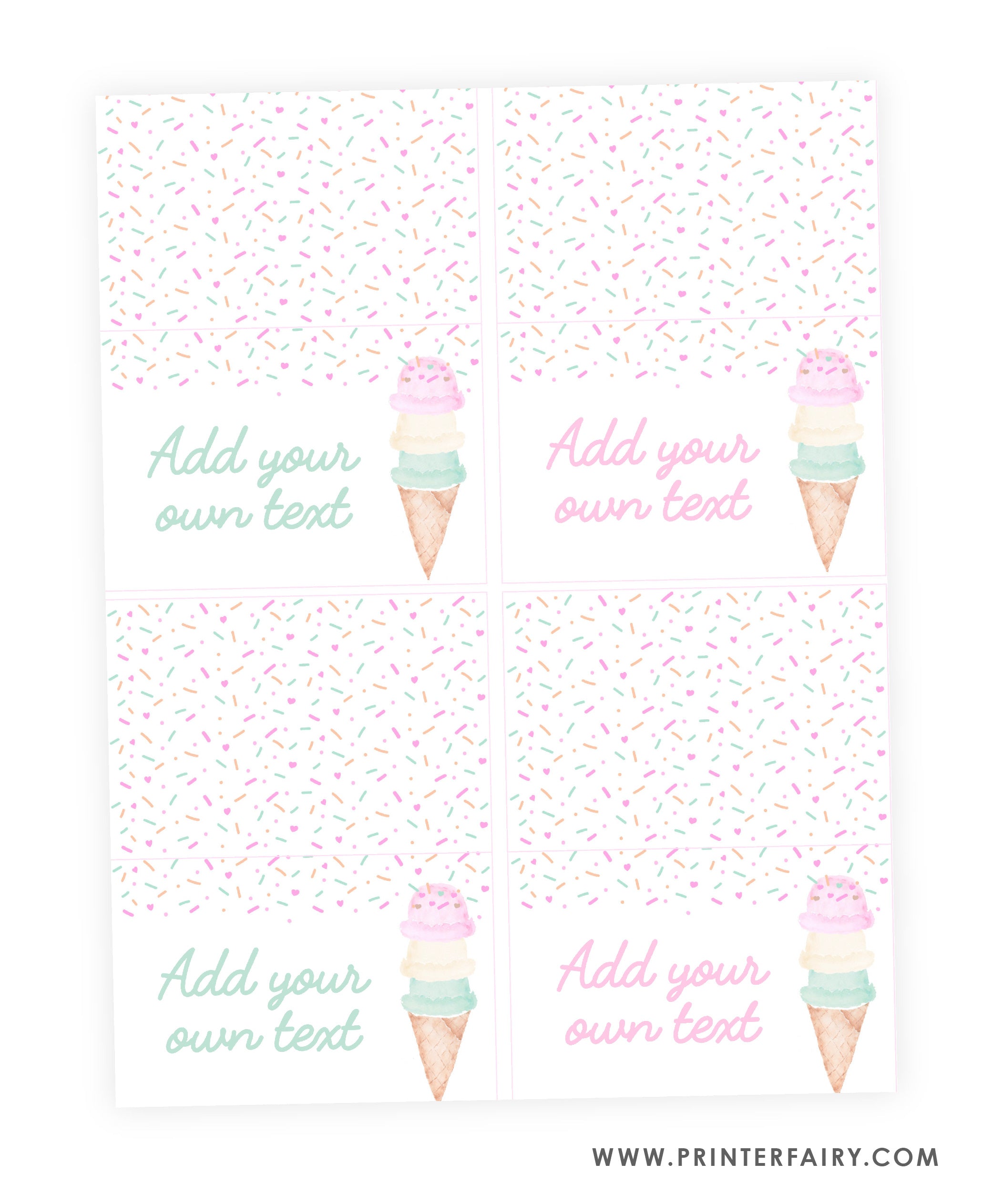 Ice Cream Baby Shower Food Tents