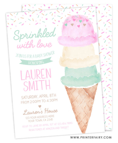 Sprinkled with Love Baby Shower Invitation