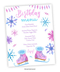 Ice Skating Party Menu