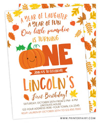 Little Pumpkin 1st Birthday Editable Template Bundle