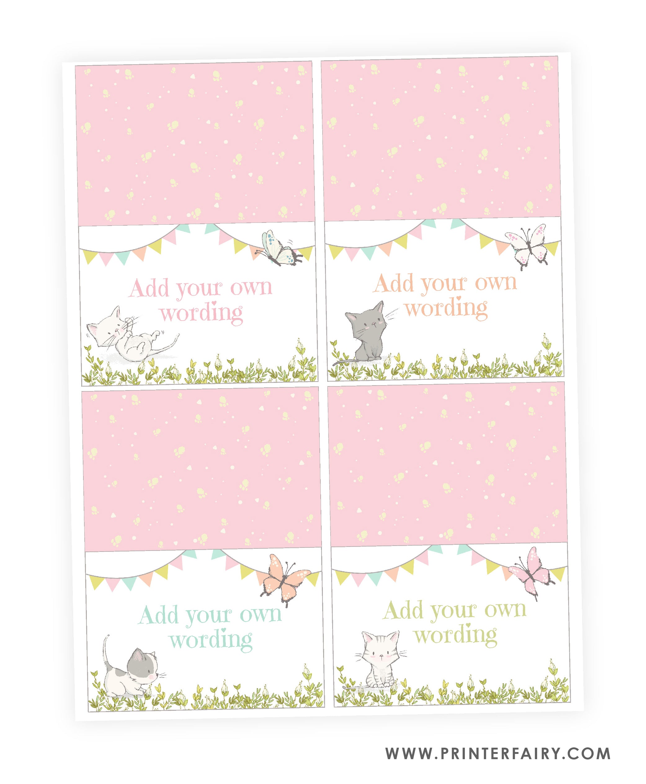 Kitten Garden Birthday Party Food Tents