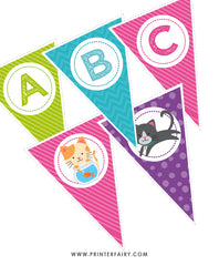 Kitty Cat Birthday Banner