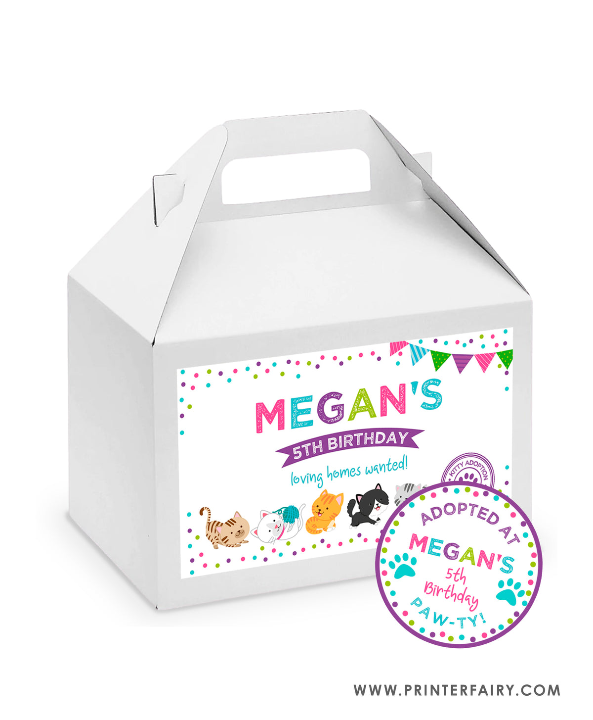 Kitty Cat Gable Box Labels