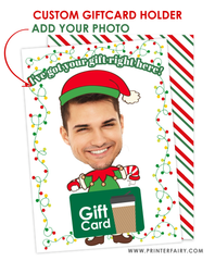 Christmas Elf Giftcard Holder with Photo