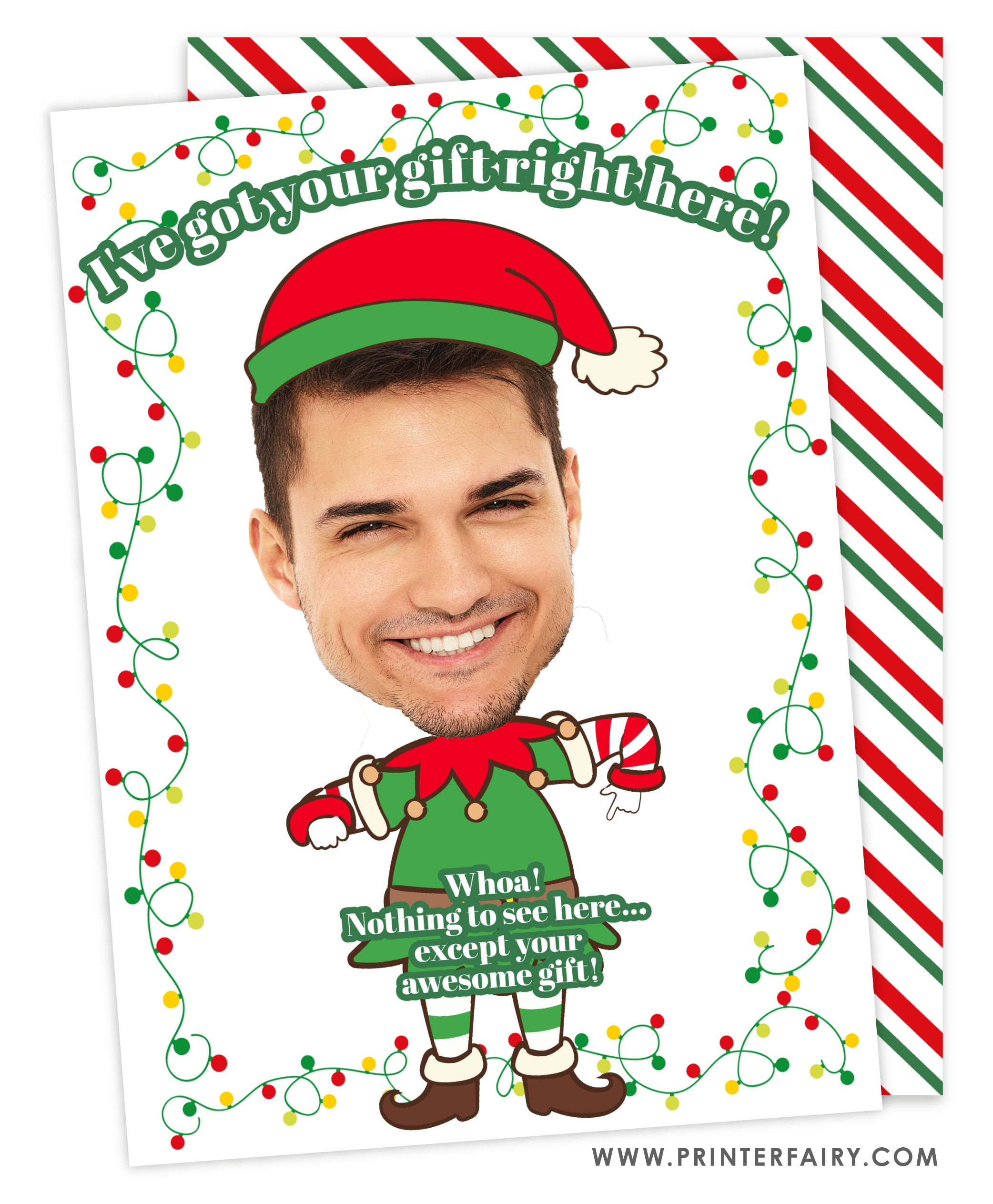 Christmas Elf Giftcard Holder with Photo