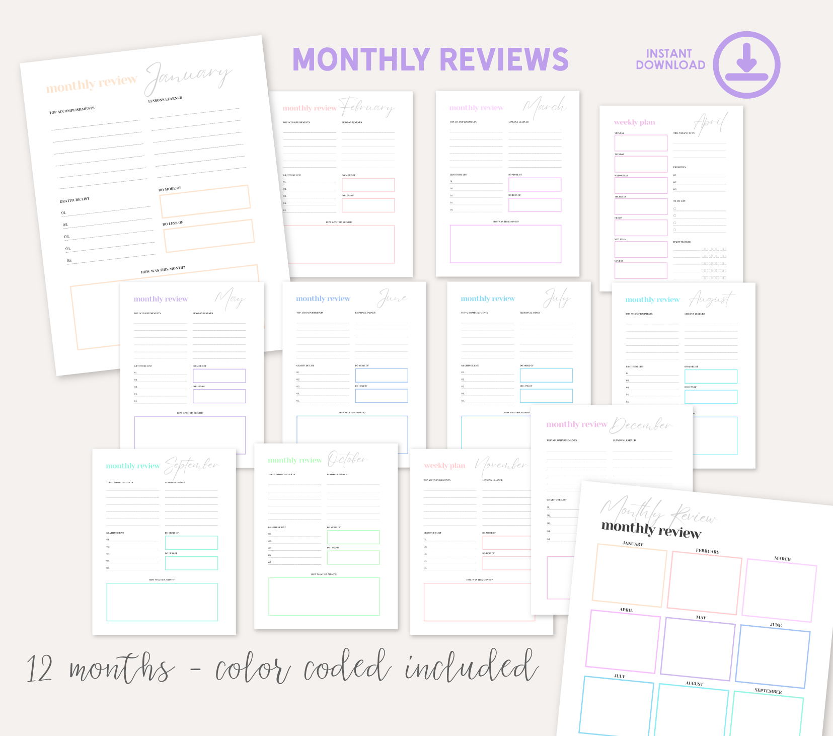 2026 Printable Planner, Instant Download