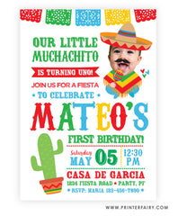 Little Muchachito Fiesta Invitation with Photo