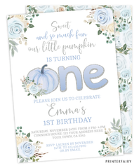 Little Pumpkin First Birthday Invitation