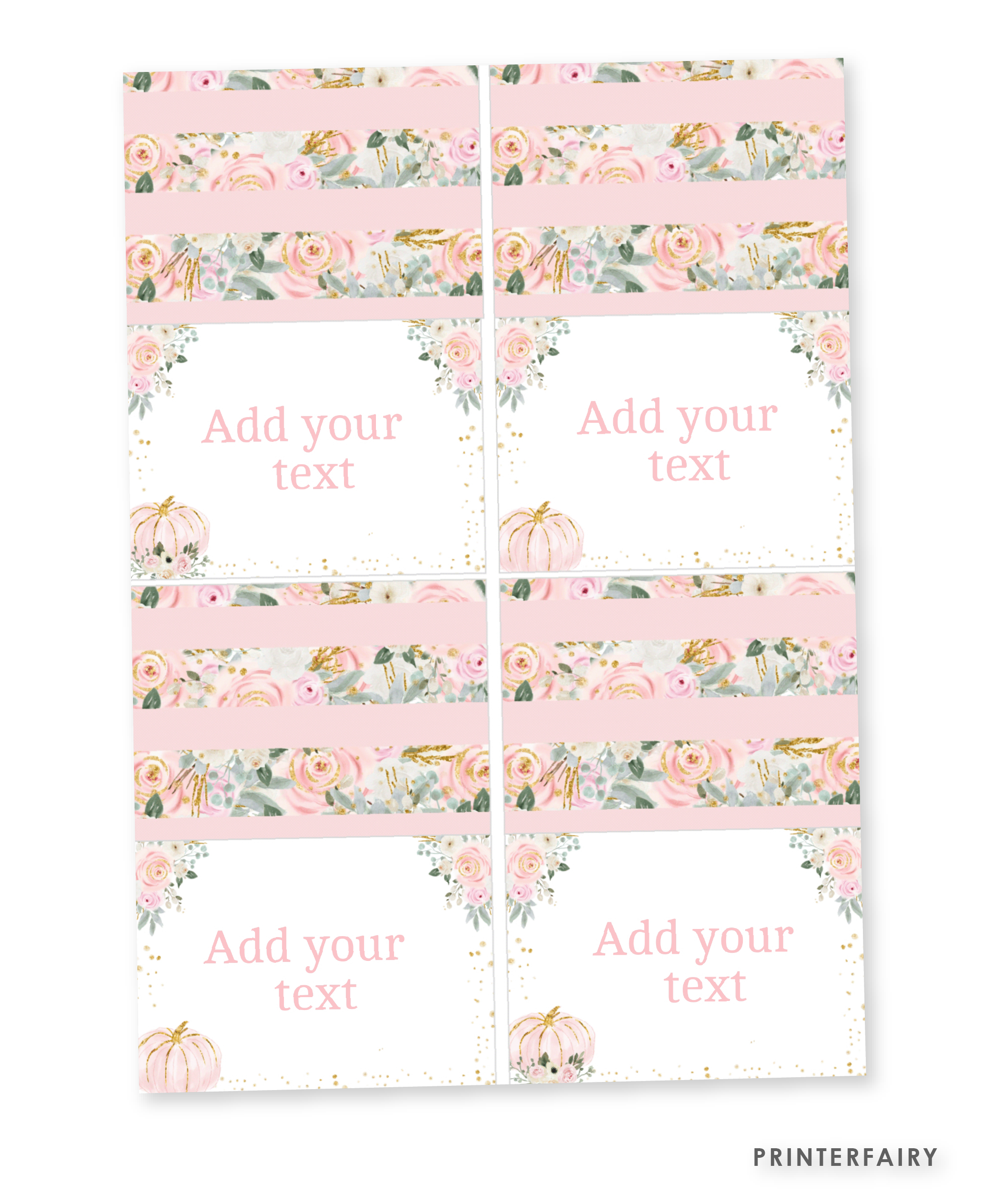 Pink Gold Pumpkin Food Tents