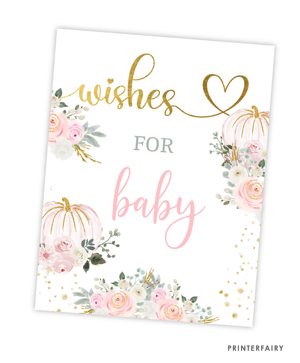 Pink Gold Pumpkin Wishes For Baby