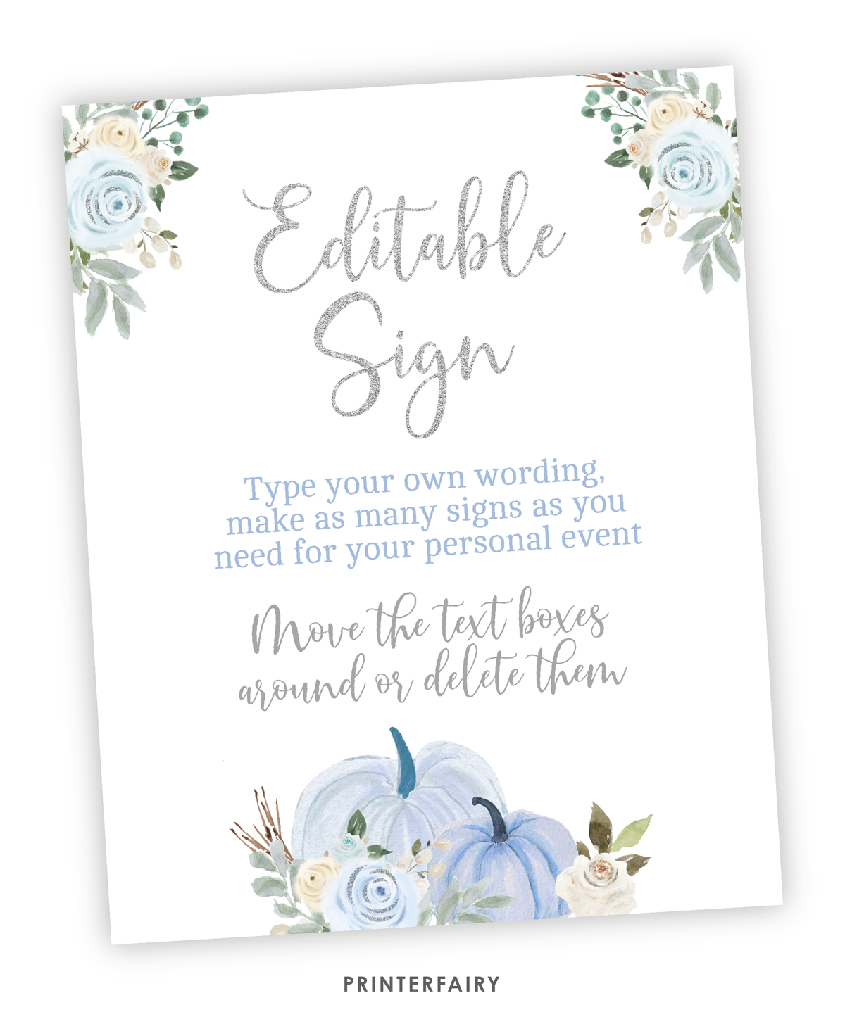 Little Pumpkin Editable Sign