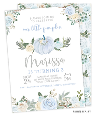 Little Pumpkin Birthday Invitation