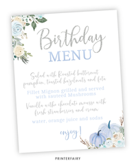 Little Pumpkin Menu