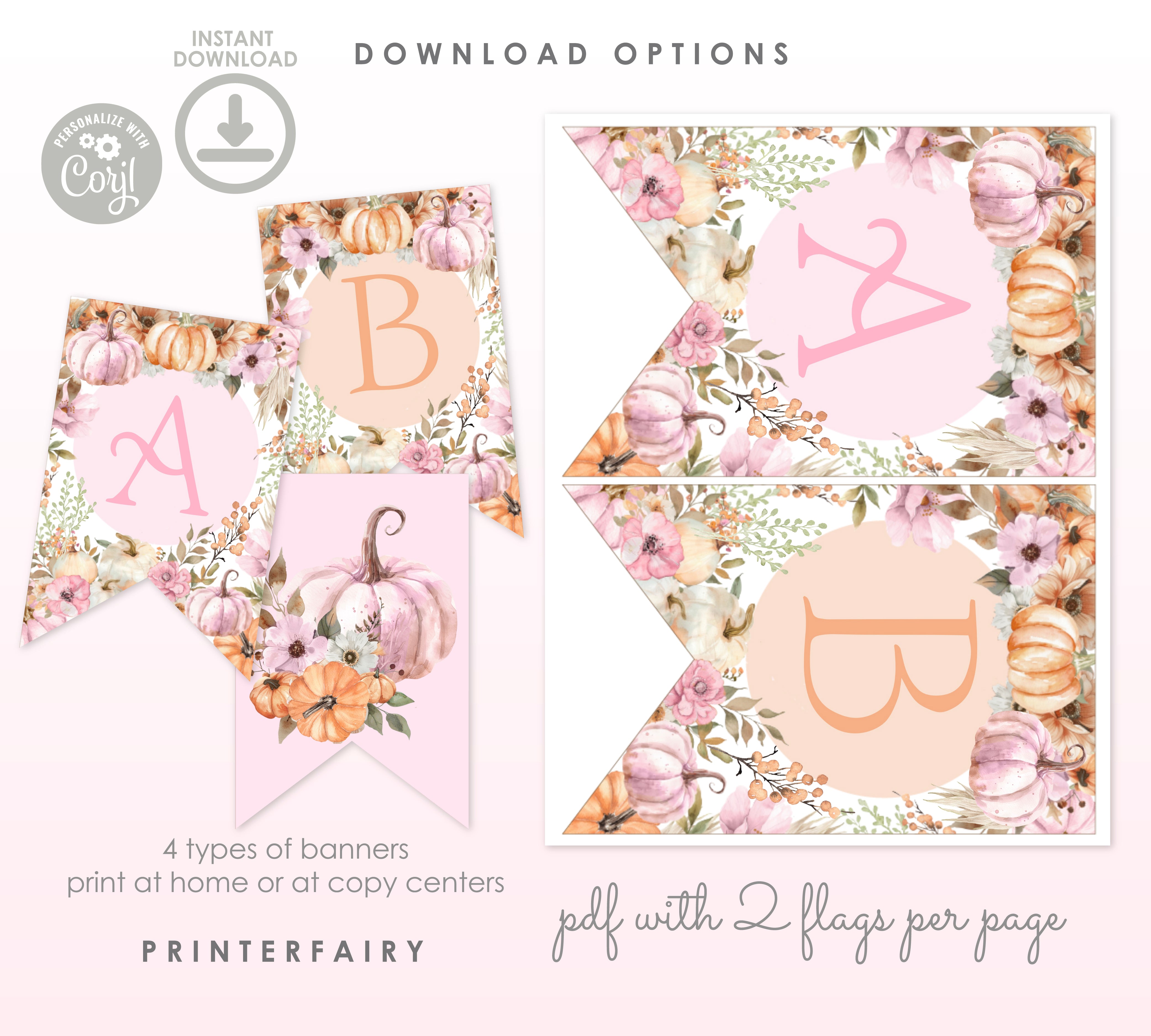 Little Pumpkin Birthday Banner