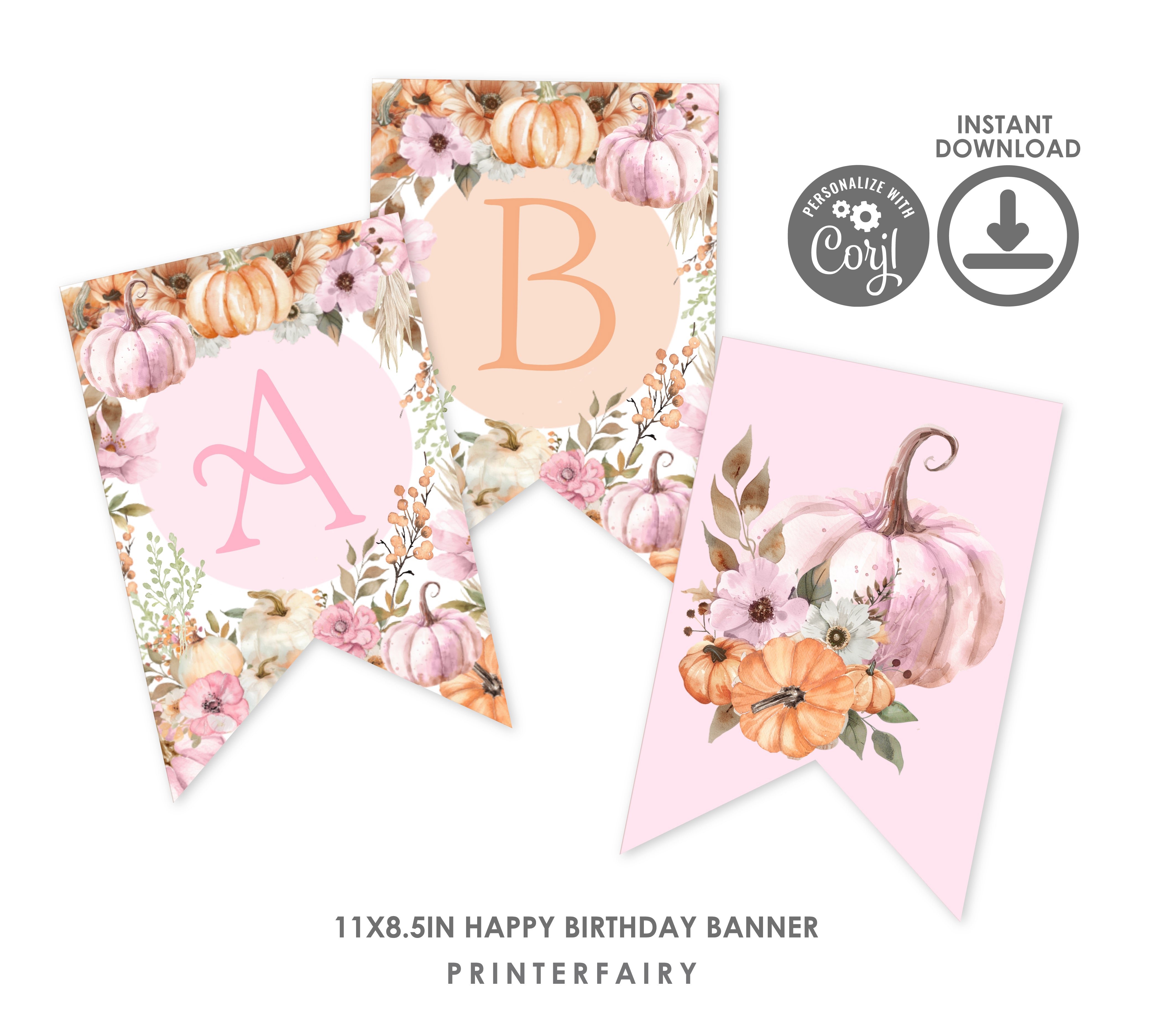 Little Pumpkin Birthday Banner