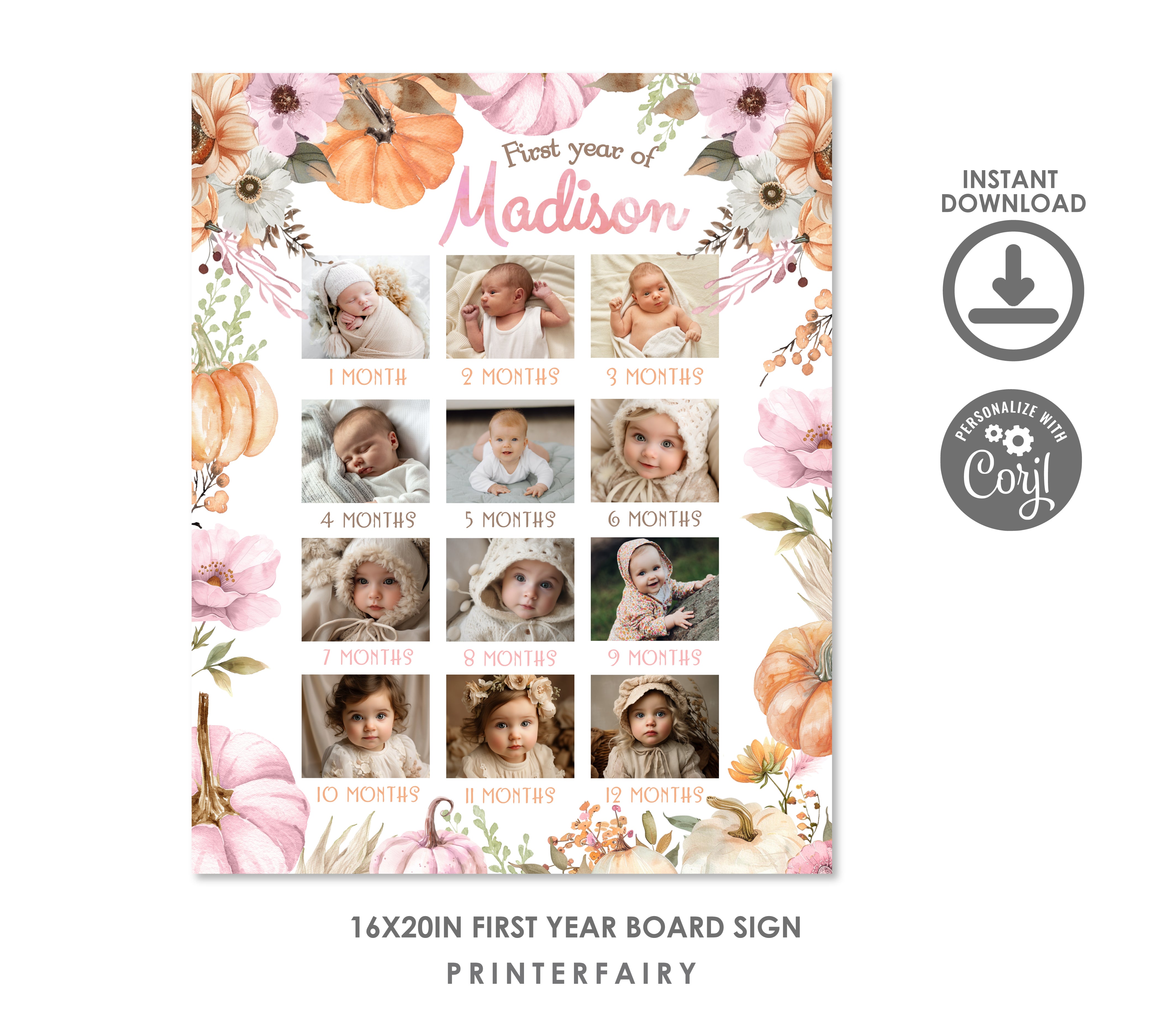 Little Pumpkin Milestones Photo Board