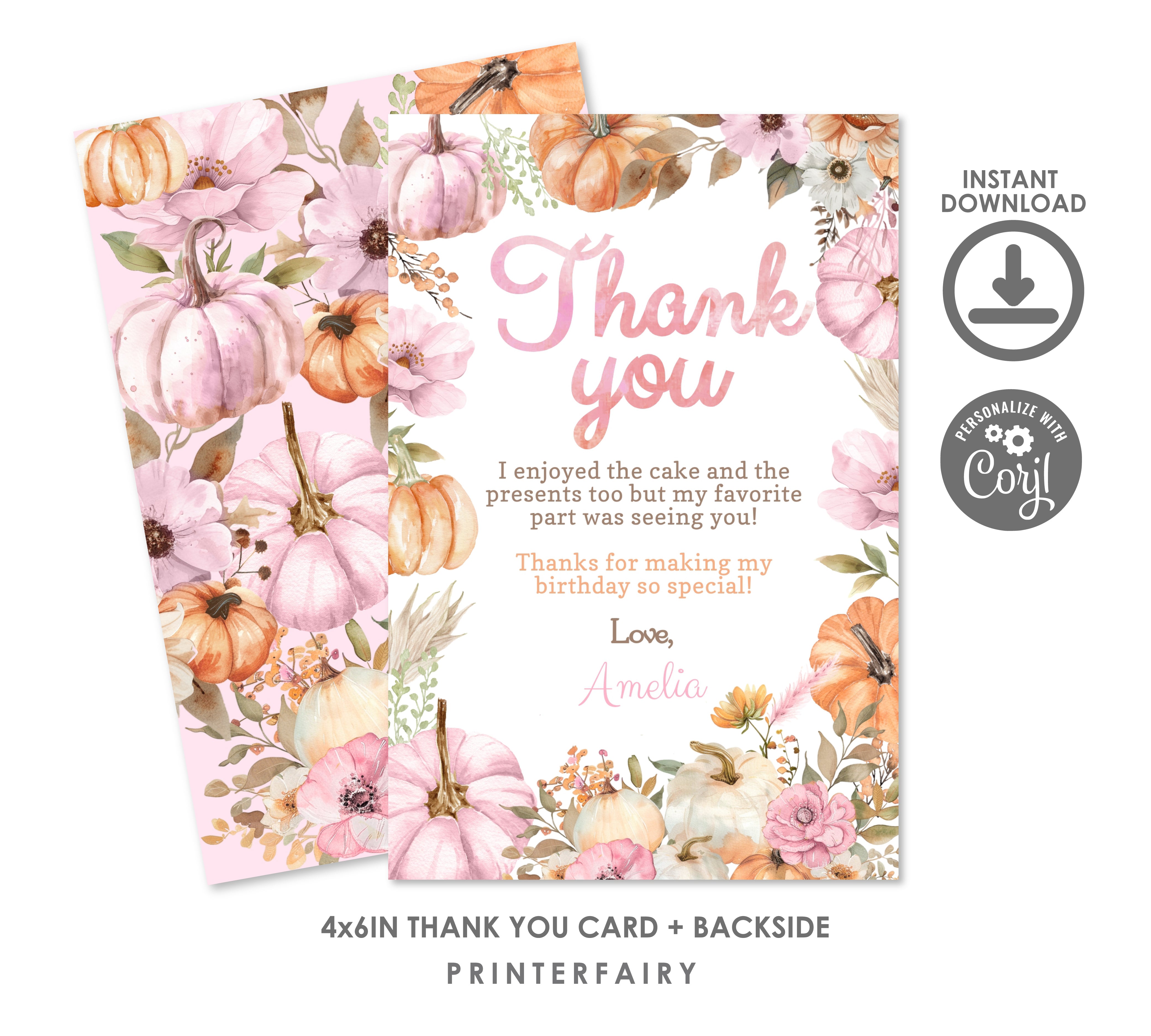 Little Pumpkin Thank You Cards
