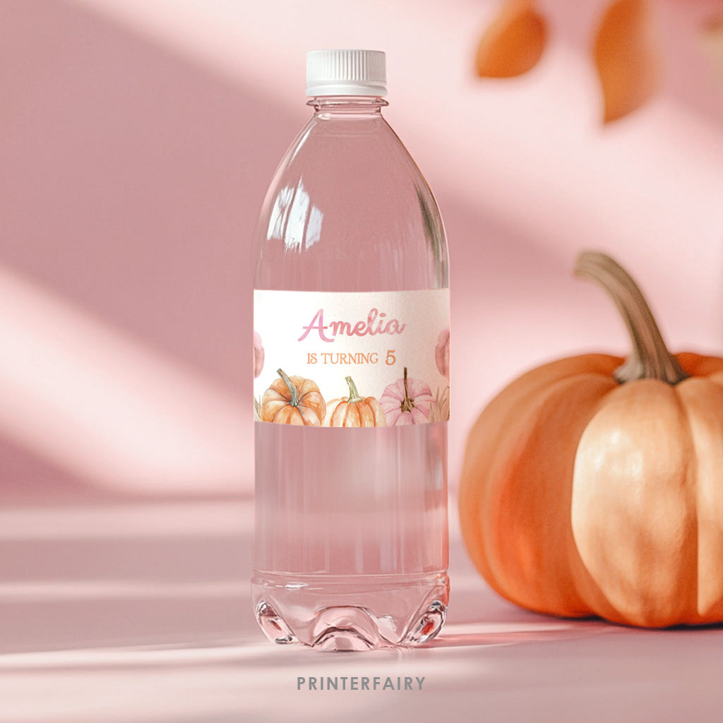Little Pumpkin Water Bottle Label