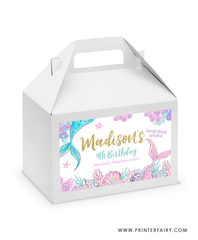 Under The Sea Birthday Party Gable Box Label