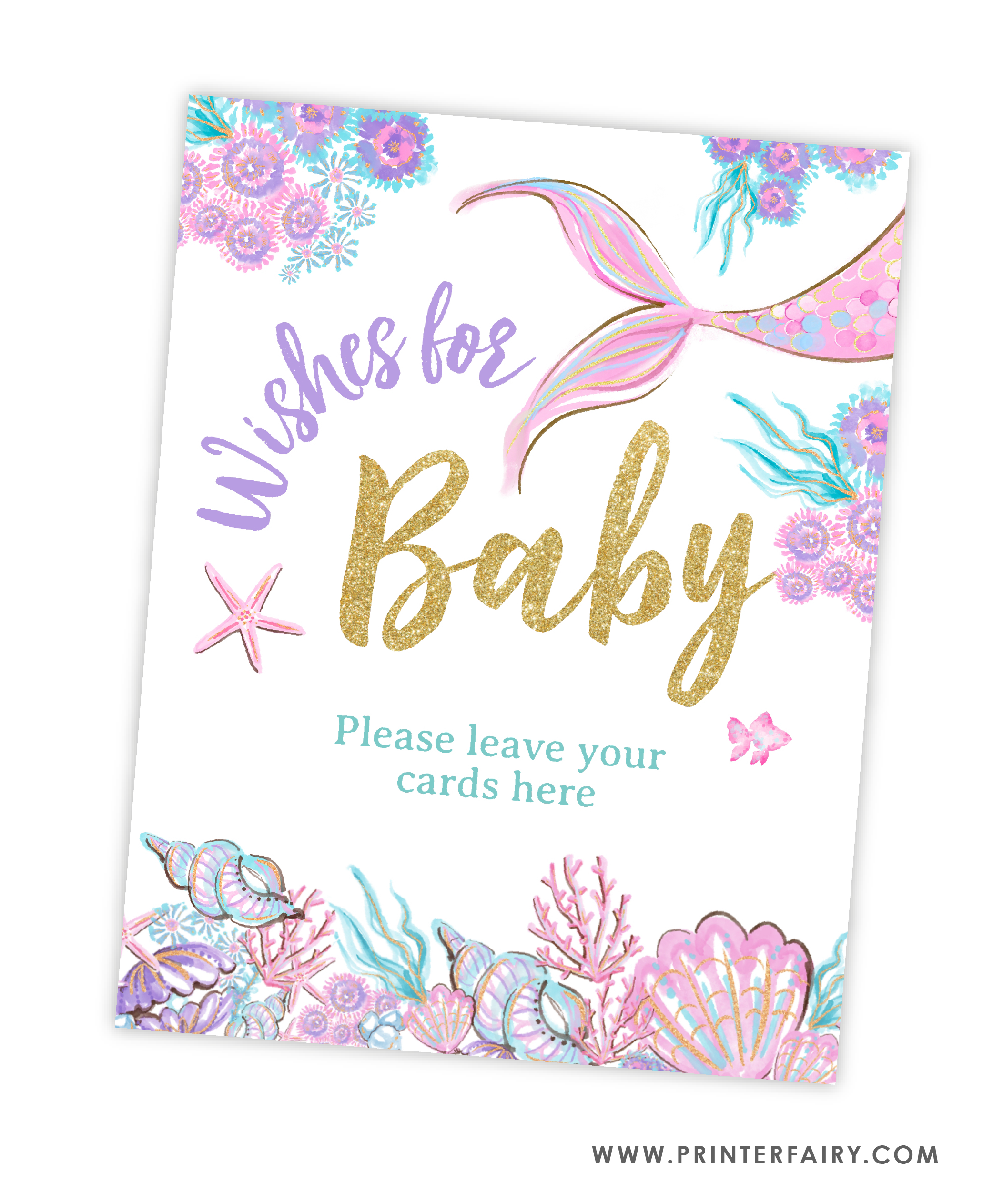 Mermaid Baby Shower Wishes For Baby