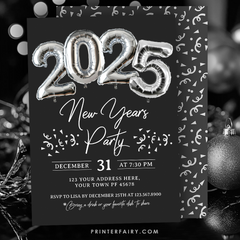 New Year's Editable Party Invitation