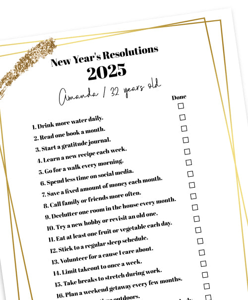 New Year Resolutions Template