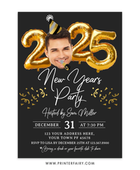 New Years Party Invitation with Photo