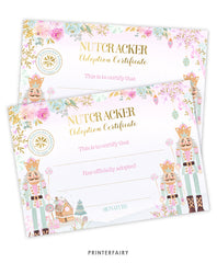 Nutcracker Adoption Sign & Certificate