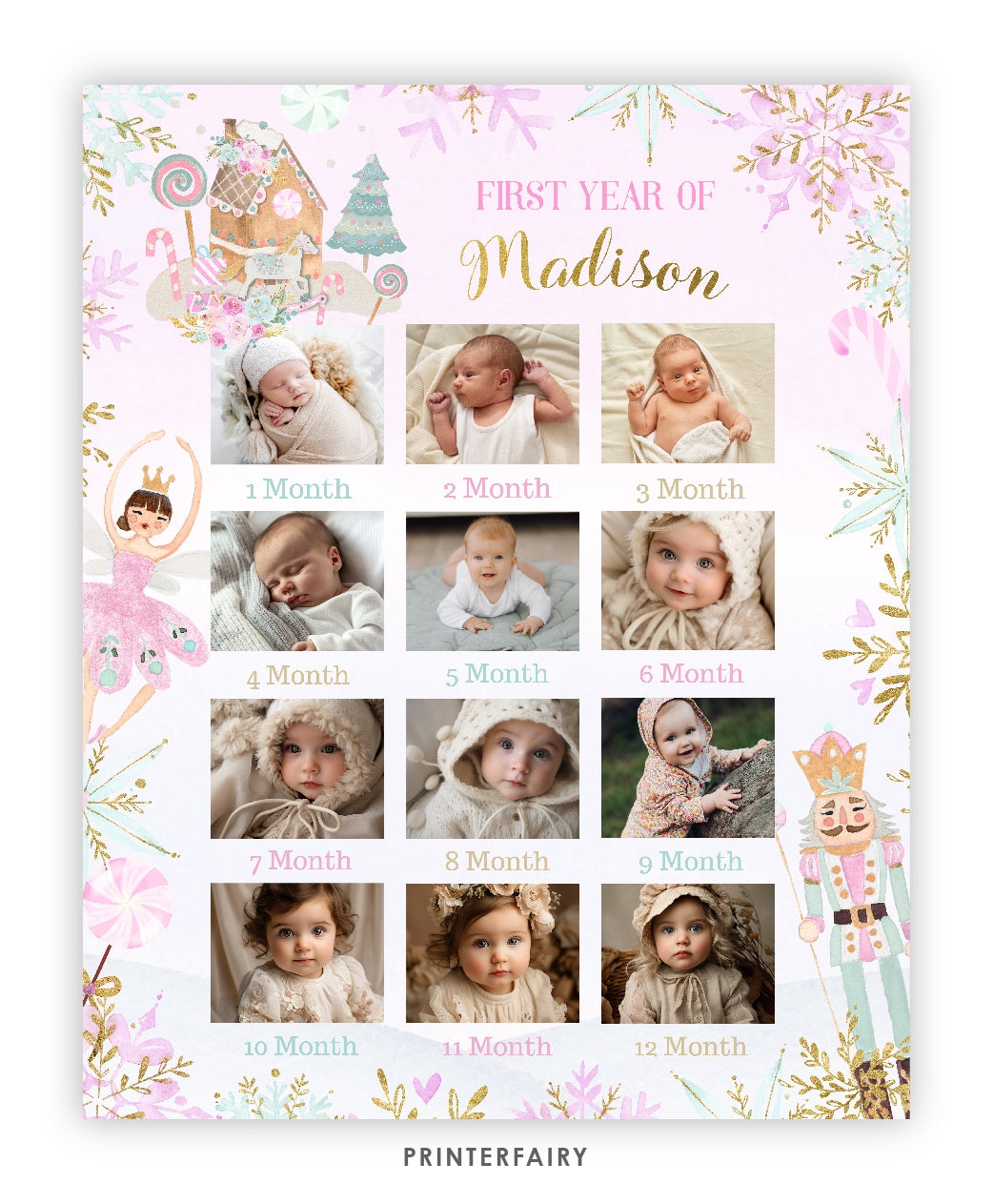 Nutcracker First Birthday Photo Board