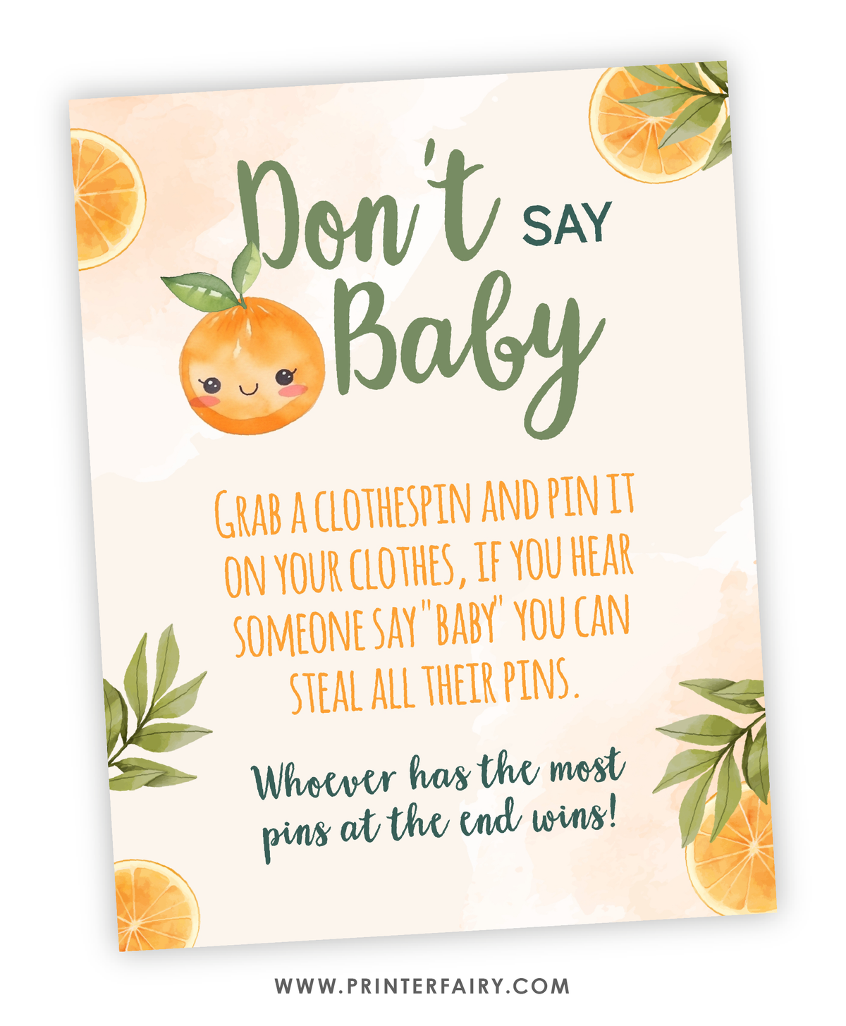 Orange Baby Shower Games