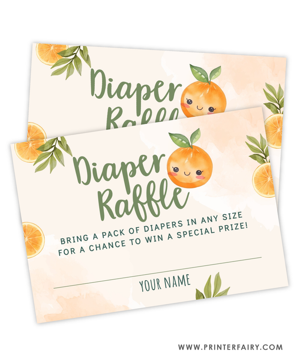 Orange Baby Shower Diaper Raffle
