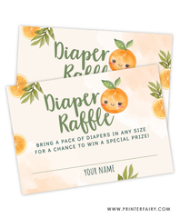 Orange Baby Shower Diaper Raffle
