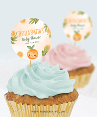 Orange Baby Shower Party Toppers