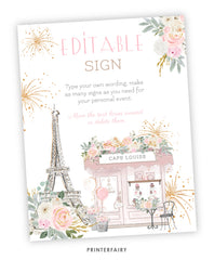 Paris Editable Sign