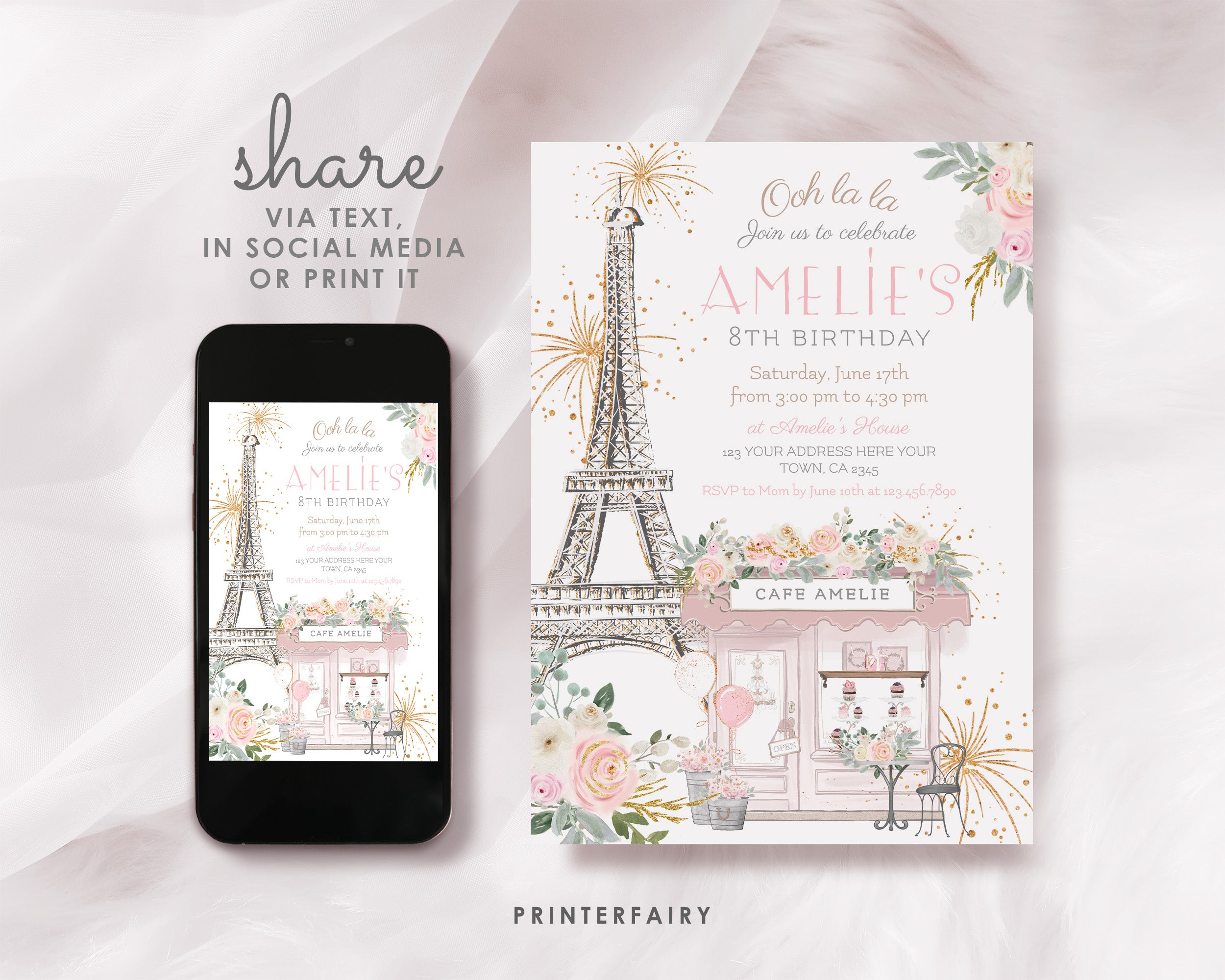 Paris Birthday Invitation