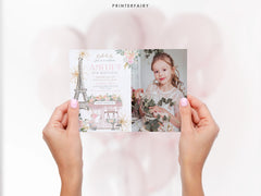 Paris Birthday Invitation with Photo