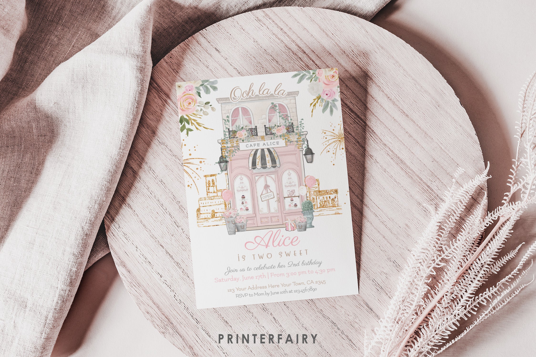 Paris 2nd Birthday Invitation