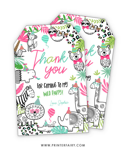 Party Animals Favor Tags