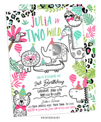 Wild One 2nd Birthday Invitation