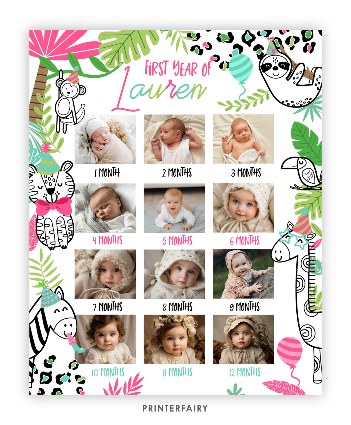 Wild One 1st Birthday Photo Board