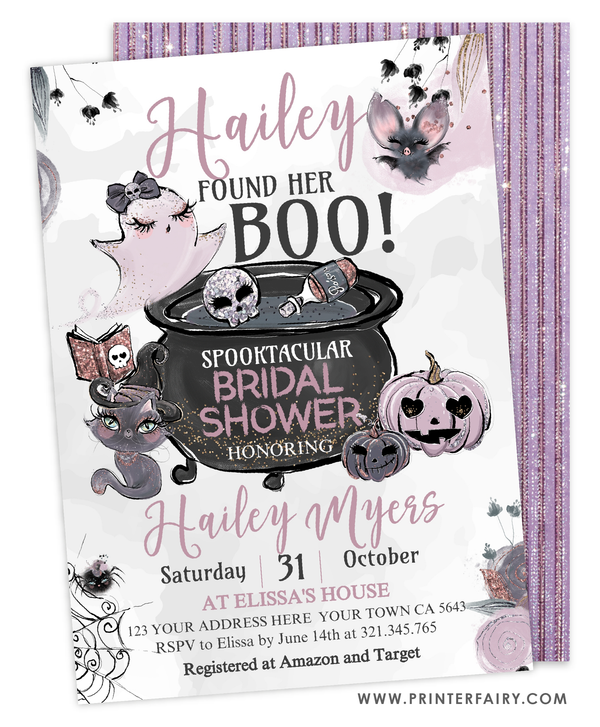 Halloween Bridal Shower Party Invitation