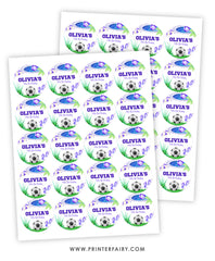 Soccer Pool Birthday Party Toppers