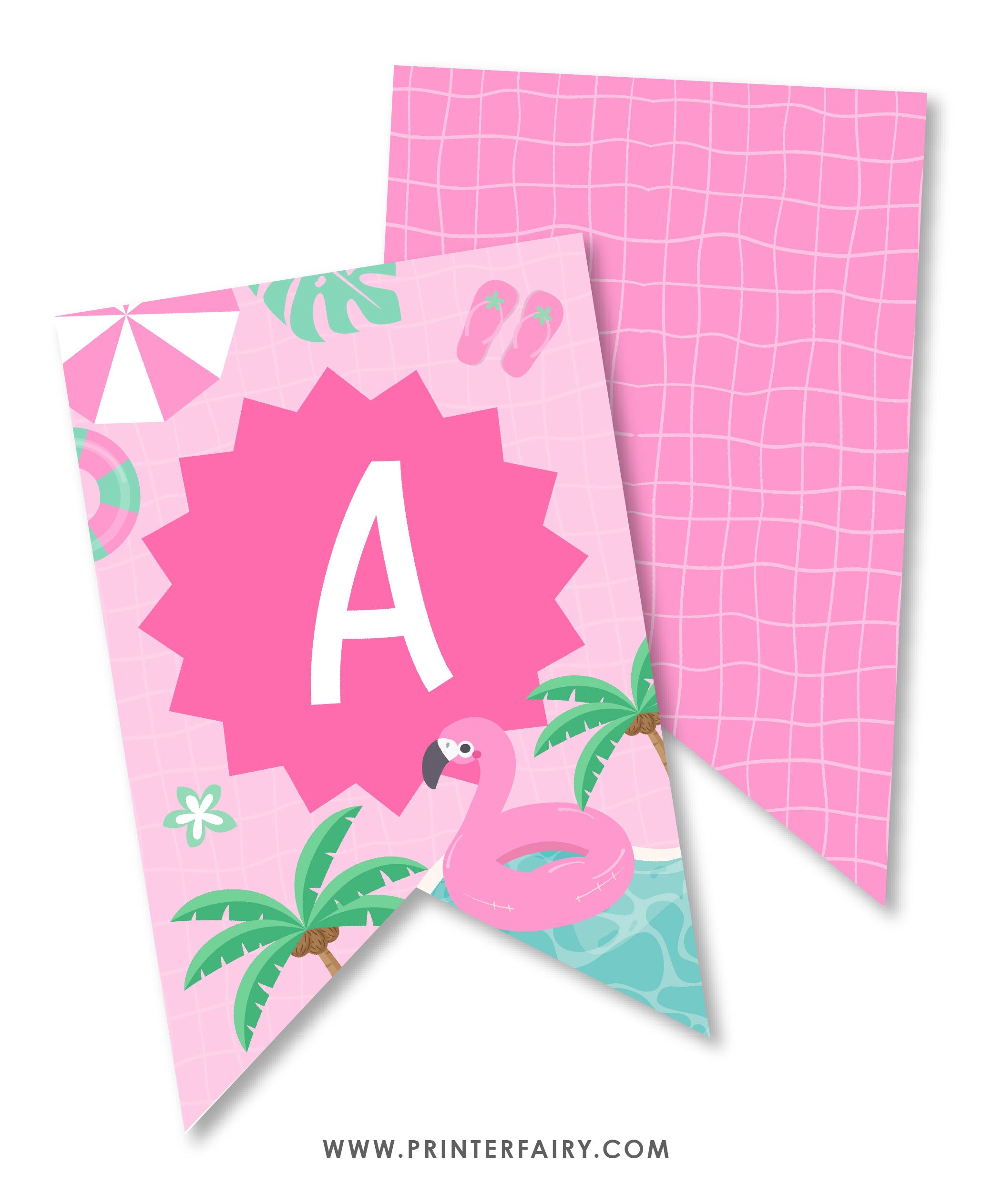 Pink Pool Party Banner