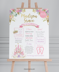 Princess Castle First Birthday Board