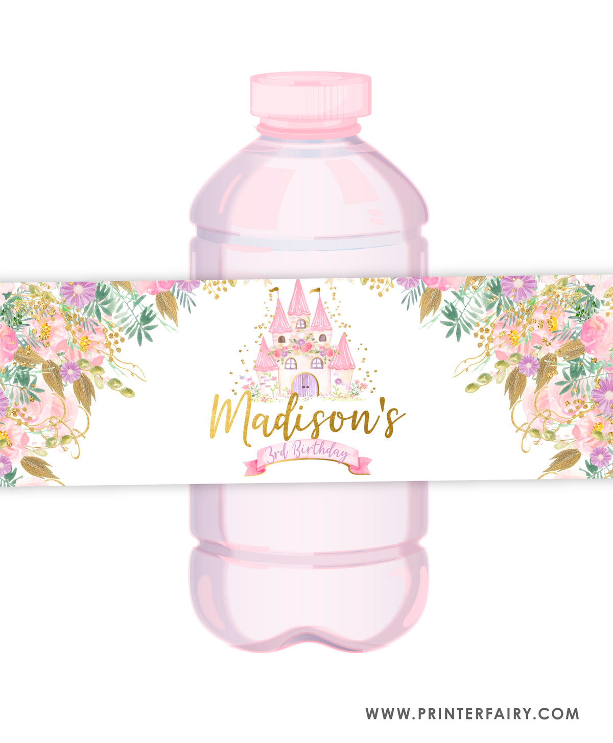 Princess Castle Water Bottle Label